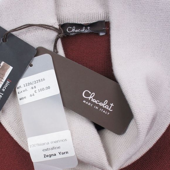 New CHOCOLAT Zegna Colorblock Wool Swing Sweater - Picture 3 of 3